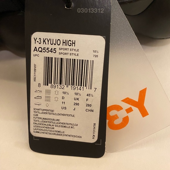 Adidas Y-3 Kyujo High Triple Black - US Size 11 - Picture 11 of 13